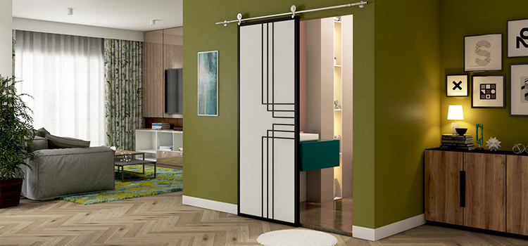 sliding bathroom door installation in St. Helena